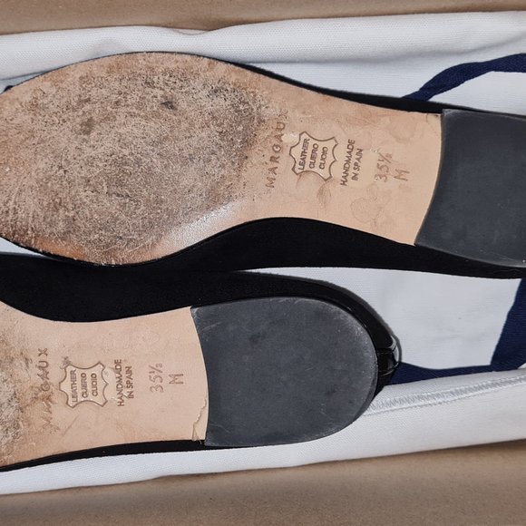 Margaux NY, Black Suede "Demi" Ballet Flat - Size 35.5 - Picture 7 of 7
